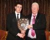 Torr Kinny Junior Hurler of the Year 2012 receives the Pearse Woodburn Shield  from John O Hara