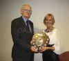 Bridget Scally-Millar receives the Hugh O Hara Memorial Shield from Danial O’Hara